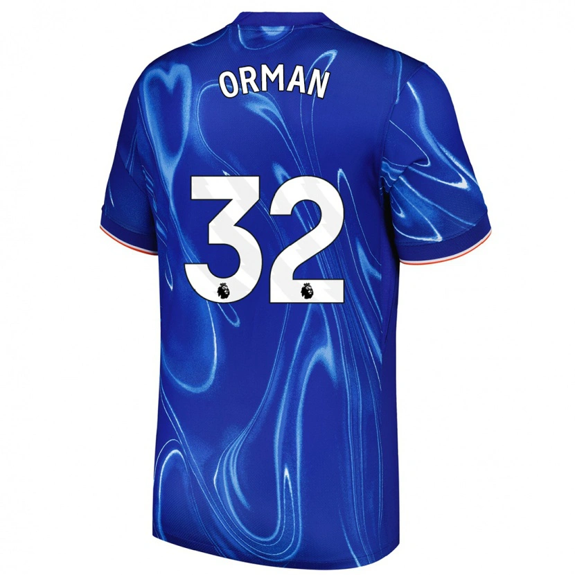 Danxen Bambino Maglia Emily Orman #32 Blu Bianco Kit Gara Home 2024/25 Maglietta