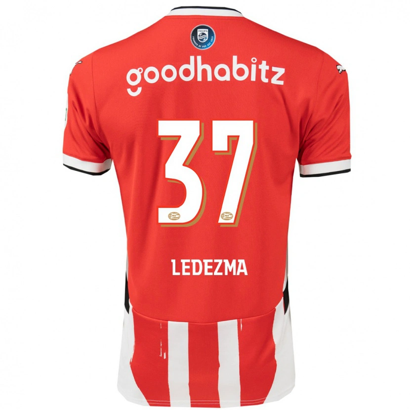 Danxen Bambino Maglia Richard Ledezma #37 Rosso Bianco Kit Gara Home 2024/25 Maglietta