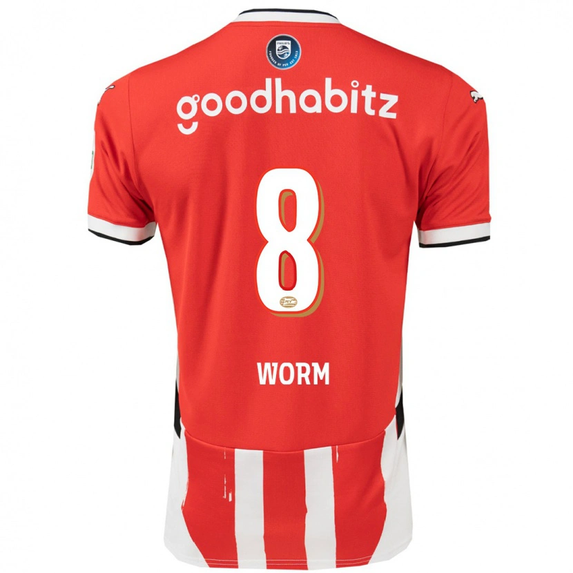 Danxen Bambino Maglia Siri Worm #8 Rosso Bianco Kit Gara Home 2024/25 Maglietta