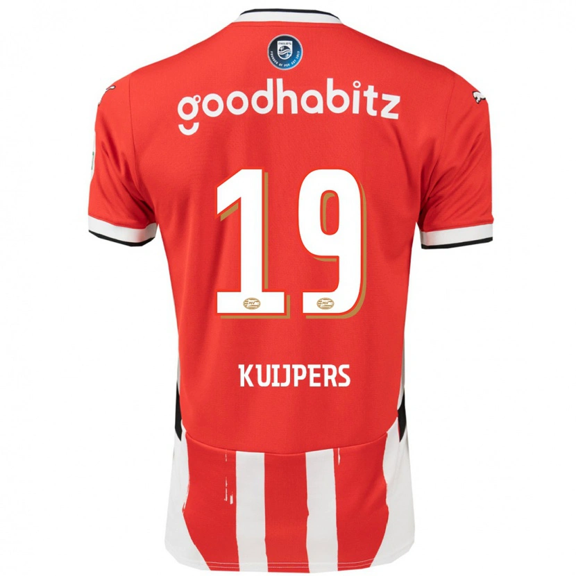 Danxen Bambino Maglia Jeslynn Kuijpers #19 Rosso Bianco Kit Gara Home 2024/25 Maglietta
