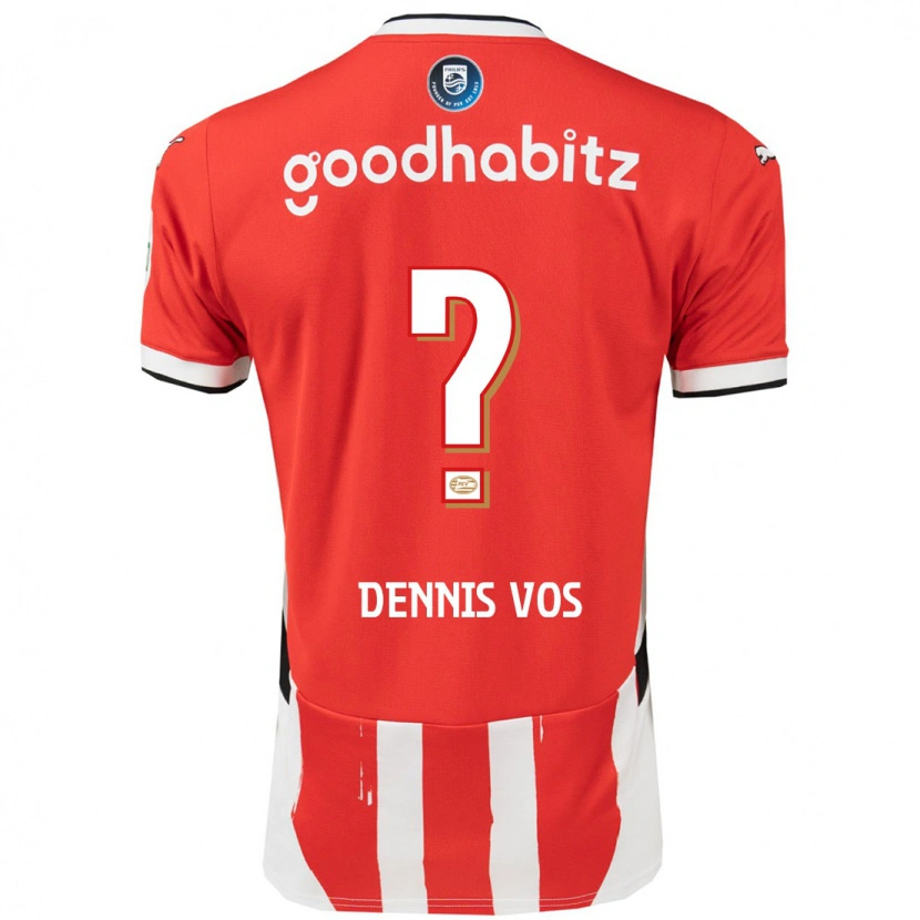 Danxen Bambino Maglia Dennis Vos #0 Rosso Bianco Kit Gara Home 2024/25 Maglietta