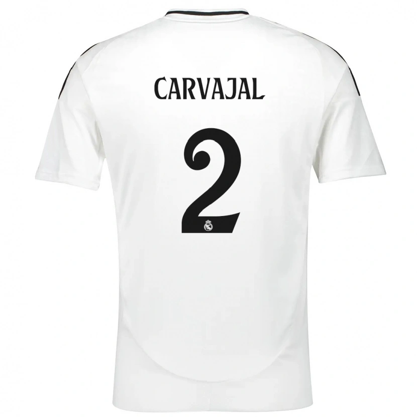 Danxen Bambino Maglia Daniel Carvajal #2 Bianco Kit Gara Home 2024/25 Maglietta
