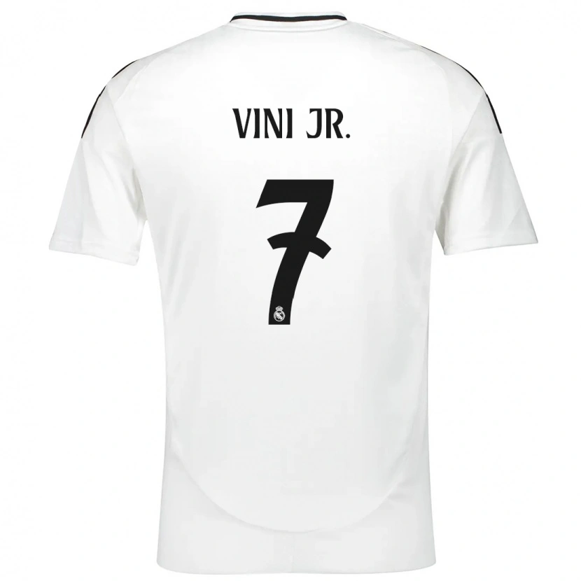 Danxen Bambino Maglia Vinicius Junior #7 Bianco Kit Gara Home 2024/25 Maglietta