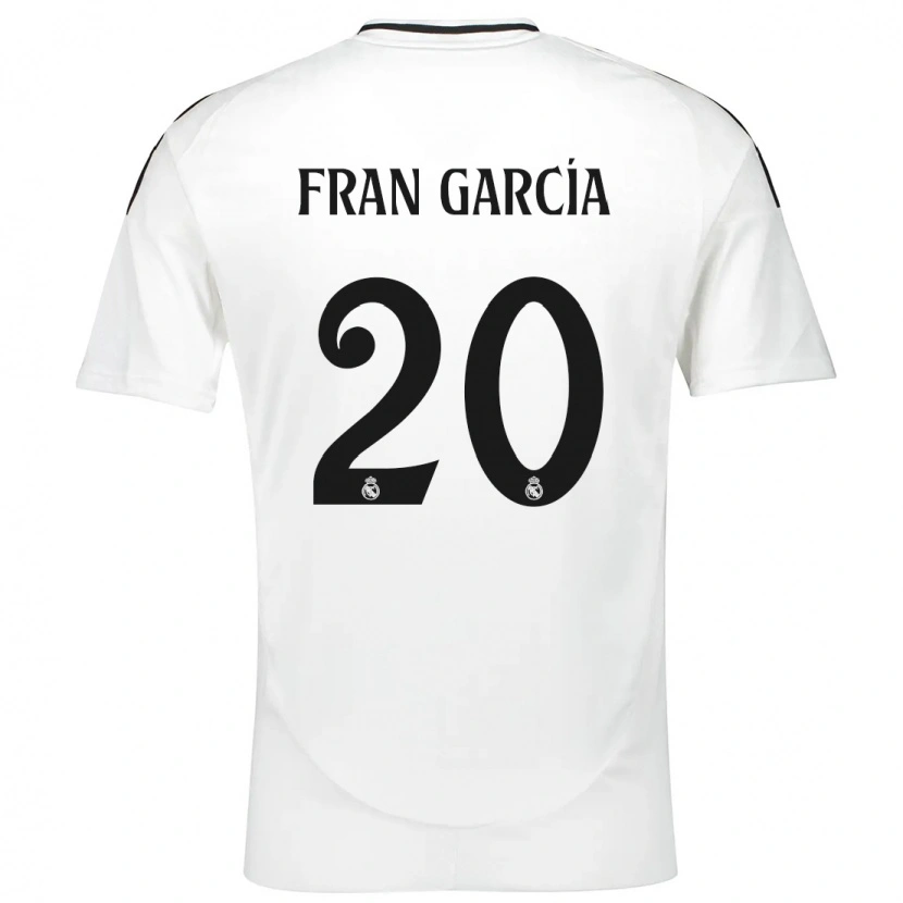 Danxen Bambino Maglia Fran García #20 Bianco Kit Gara Home 2024/25 Maglietta