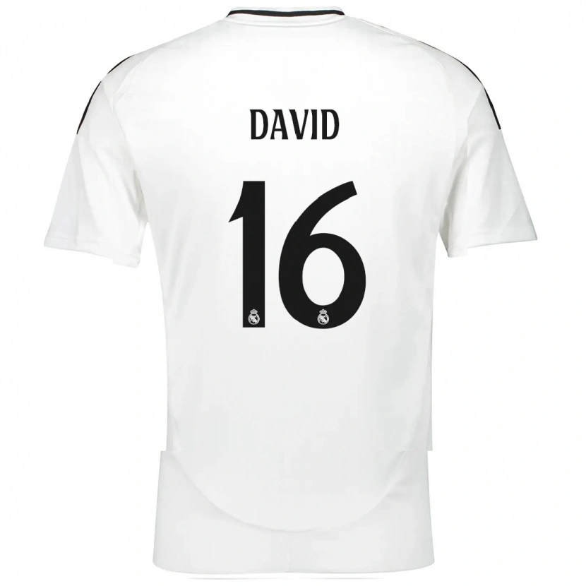 Danxen Bambino Maglia Antonio David #16 Bianco Kit Gara Home 2024/25 Maglietta