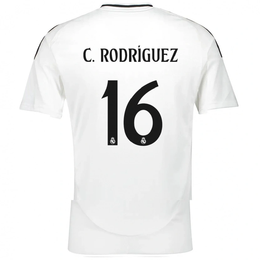 Danxen Bambino Maglia Carlos Rodríguez #16 Bianco Kit Gara Home 2024/25 Maglietta