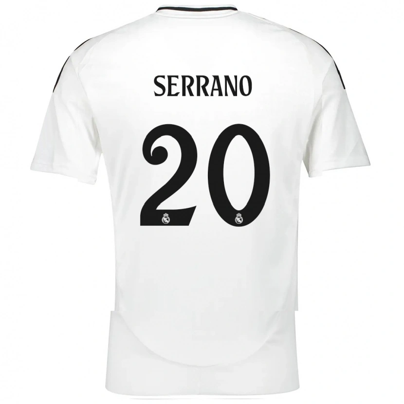 Danxen Bambino Maglia Manu Serrano #20 Bianco Kit Gara Home 2024/25 Maglietta