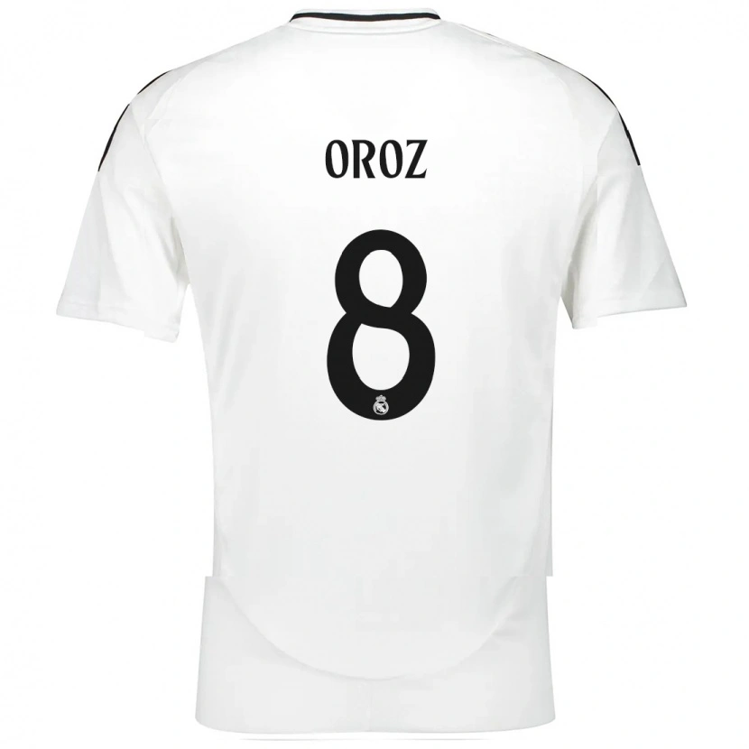 Danxen Bambino Maglia Maite Oroz #8 Bianco Kit Gara Home 2024/25 Maglietta