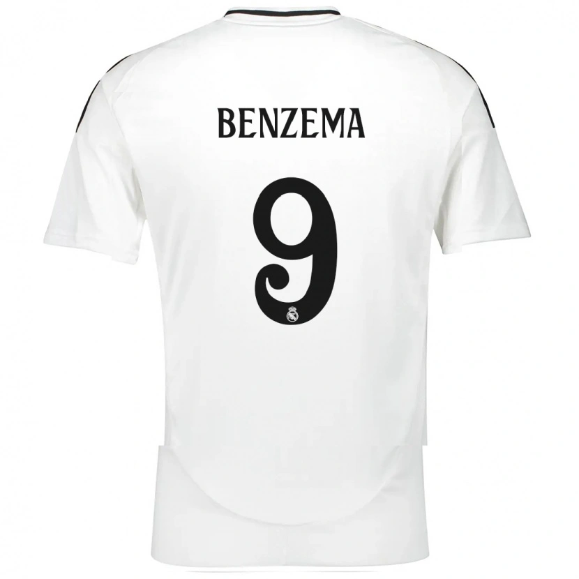 Danxen Bambino Maglia Karim Benzema #9 Bianco Kit Gara Home 2024/25 Maglietta