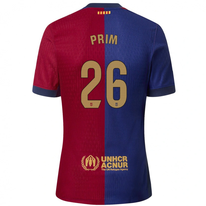 Danxen Bambino Maglia Pau Prim #26 Blu Rosso Kit Gara Home 2024/25 Maglietta