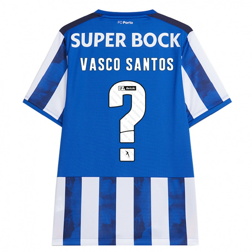 Danxen Bambino Maglia Vasco Santos #0 Blu Bianco Kit Gara Home 2024/25 Maglietta