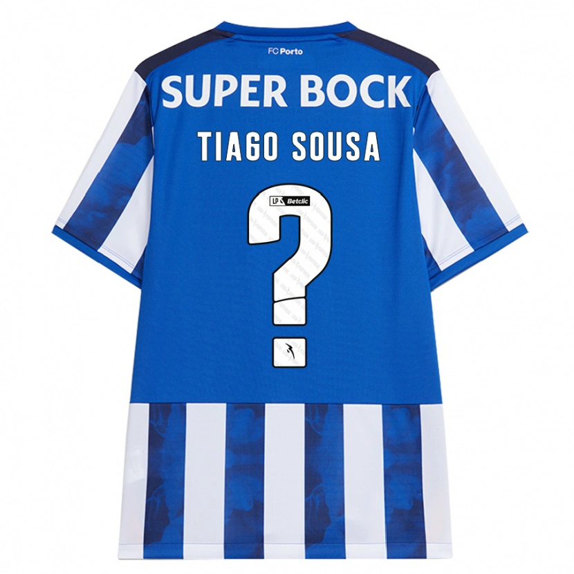 Danxen Bambino Maglia Tiago Sousa #0 Blu Bianco Kit Gara Home 2024/25 Maglietta