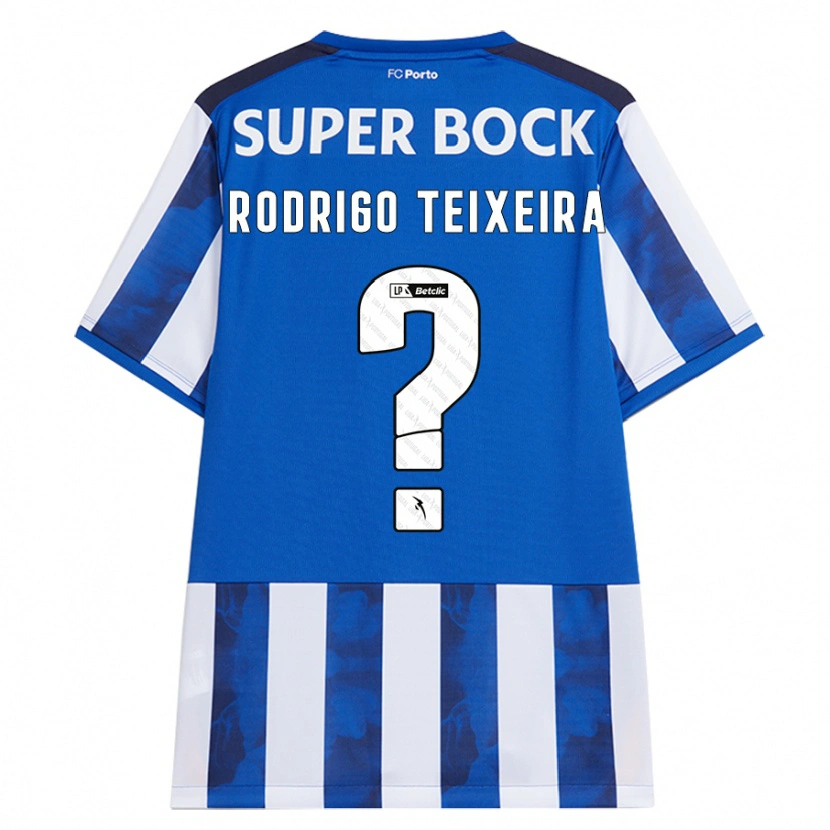 Danxen Bambino Maglia Rodrigo Teixeira #0 Blu Bianco Kit Gara Home 2024/25 Maglietta