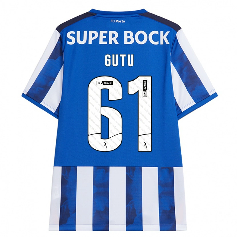 Danxen Bambino Maglia Denis Gutu #61 Blu Bianco Kit Gara Home 2024/25 Maglietta