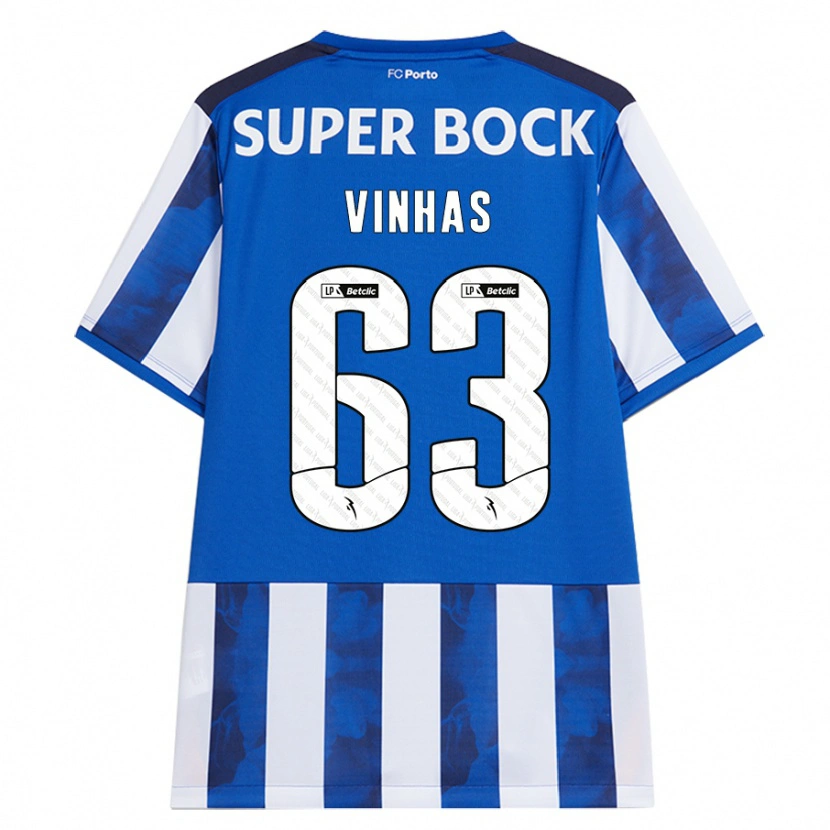 Danxen Bambino Maglia David Vinhas #63 Blu Bianco Kit Gara Home 2024/25 Maglietta