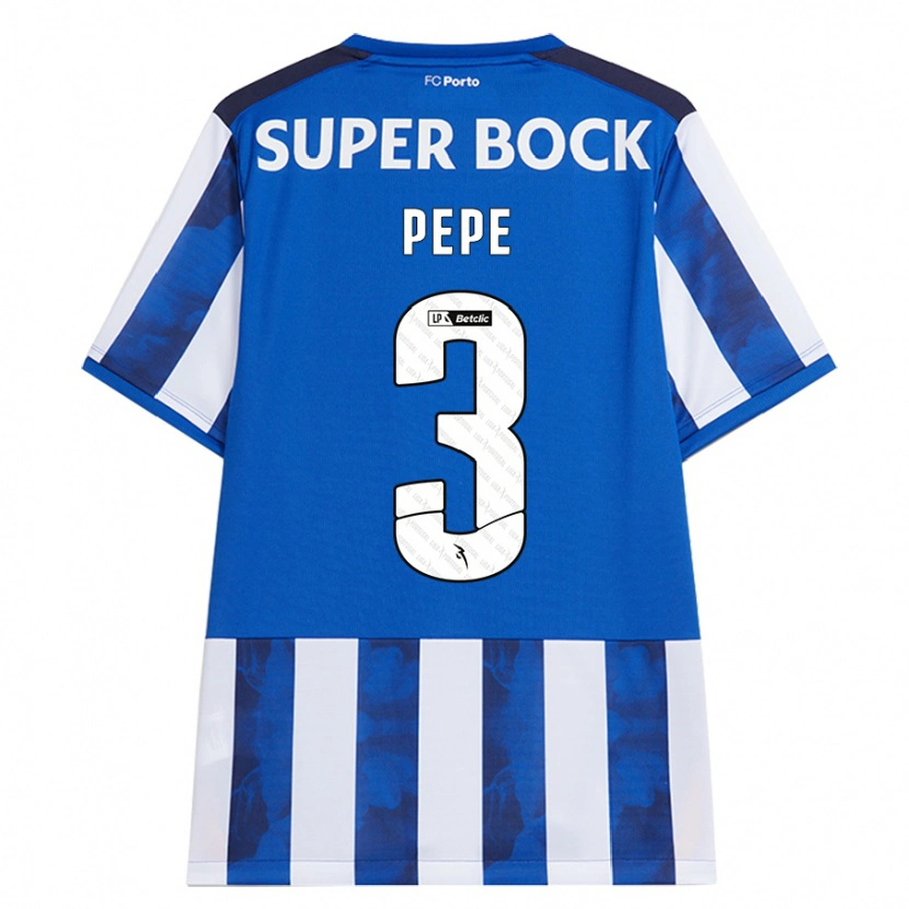 Danxen Bambino Maglia Pepe #3 Blu Bianco Kit Gara Home 2024/25 Maglietta