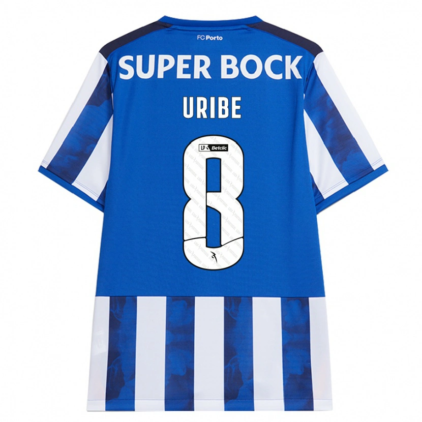 Danxen Bambino Maglia Mateus Uribe #8 Blu Bianco Kit Gara Home 2024/25 Maglietta