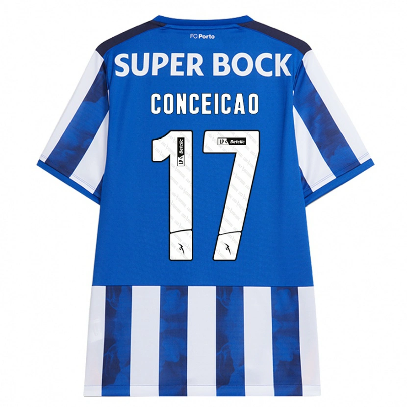 Danxen Bambino Maglia Rodrigo Conceicao #17 Blu Bianco Kit Gara Home 2024/25 Maglietta