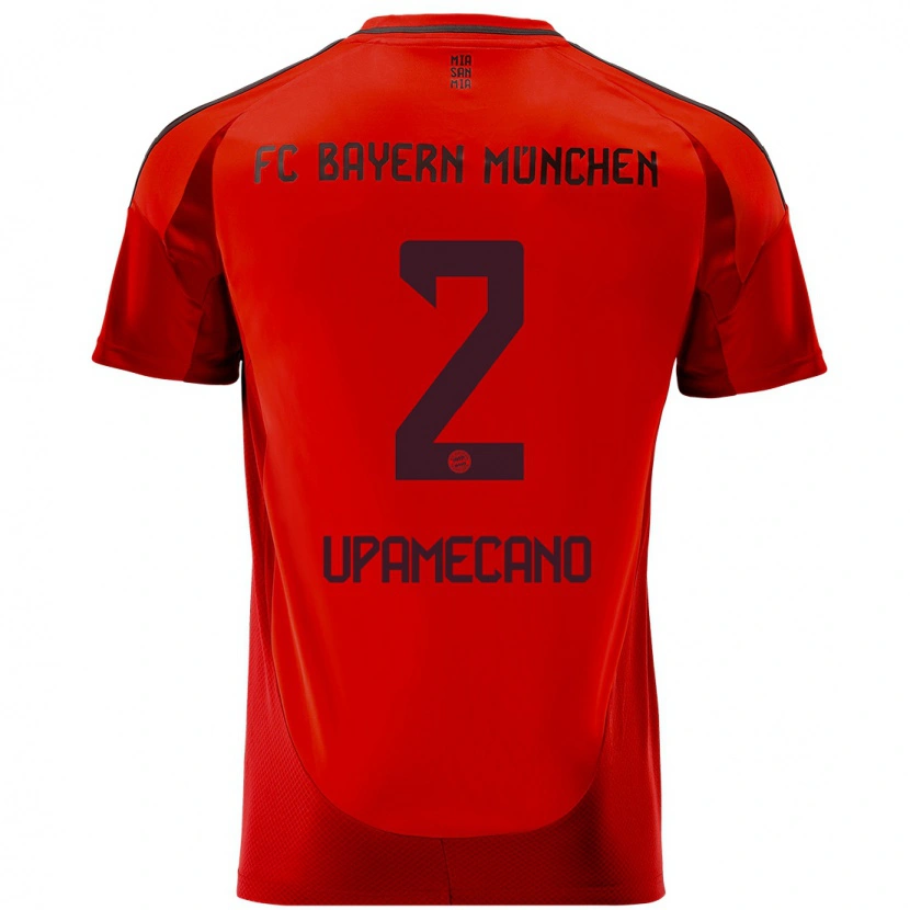 Danxen Bambino Maglia Dayot Upamecano #2 Rosso Kit Gara Home 2024/25 Maglietta