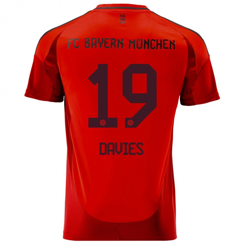 Danxen Bambino Maglia Alphonso Davies #19 Rosso Kit Gara Home 2024/25 Maglietta