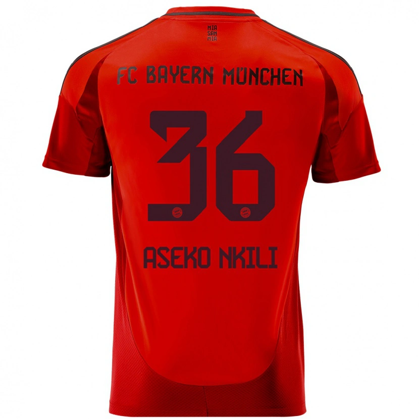 Danxen Bambino Maglia Noël Aséko Nkili #36 Rosso Kit Gara Home 2024/25 Maglietta