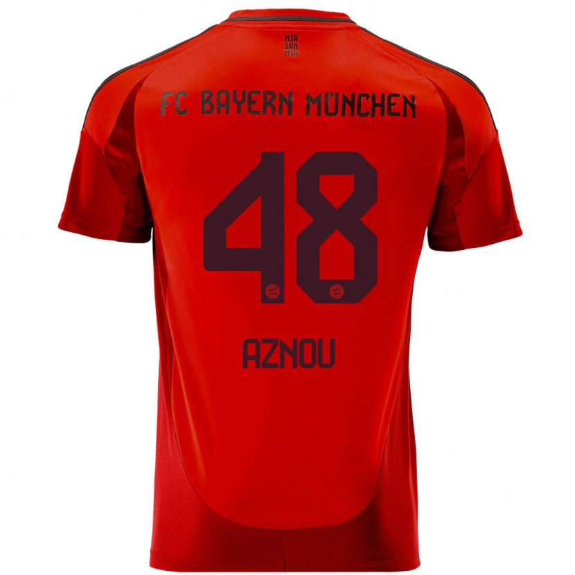Danxen Bambino Maglia Adam Aznou #48 Rosso Kit Gara Home 2024/25 Maglietta