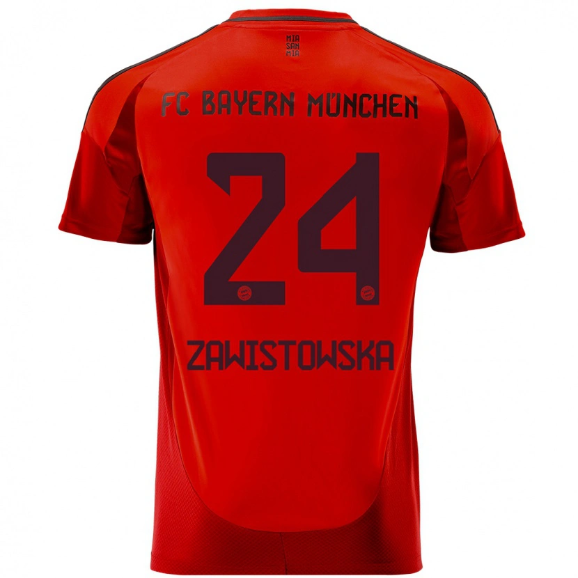 Danxen Bambino Maglia Weronika Zawistowska #24 Rosso Kit Gara Home 2024/25 Maglietta