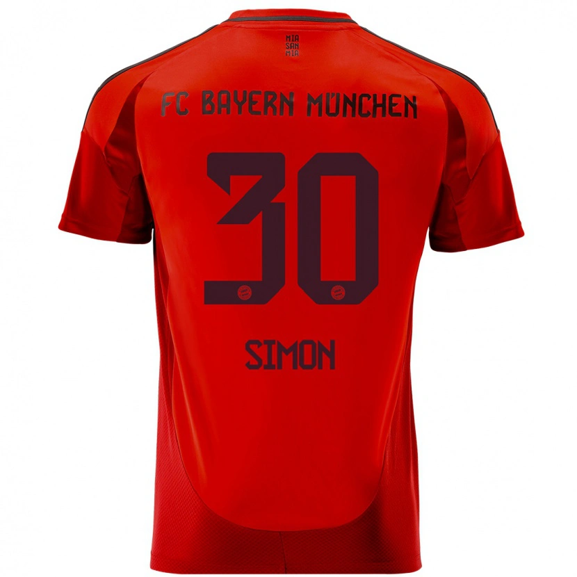 Danxen Bambino Maglia Carolin Simon #30 Rosso Kit Gara Home 2024/25 Maglietta