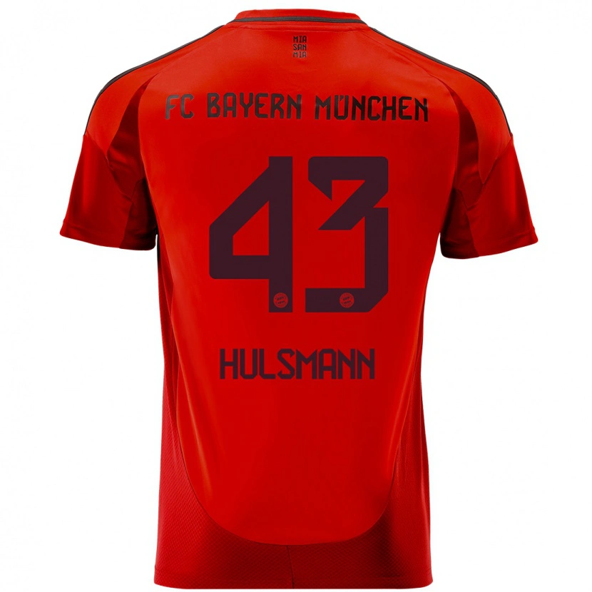 Danxen Bambino Maglia Tom Hülsmann #43 Rosso Kit Gara Home 2024/25 Maglietta