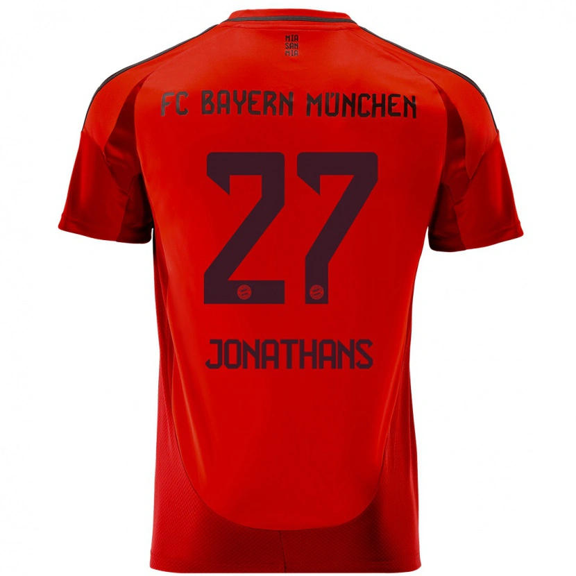 Danxen Bambino Maglia David Jonathans #27 Rosso Kit Gara Home 2024/25 Maglietta