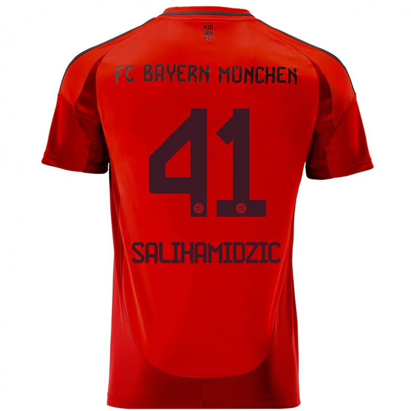 Danxen Bambino Maglia Nick Salihamidzic #41 Rosso Kit Gara Home 2024/25 Maglietta