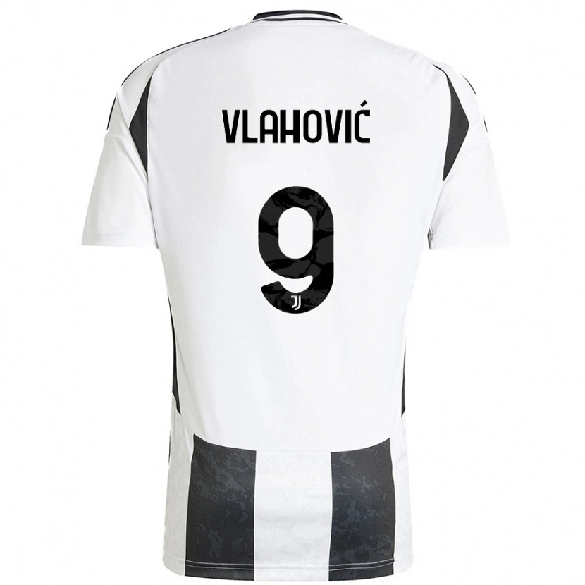 Danxen Bambino Maglia Dušan Vlahović #9 Bianco Nero Kit Gara Home 2024/25 Maglietta