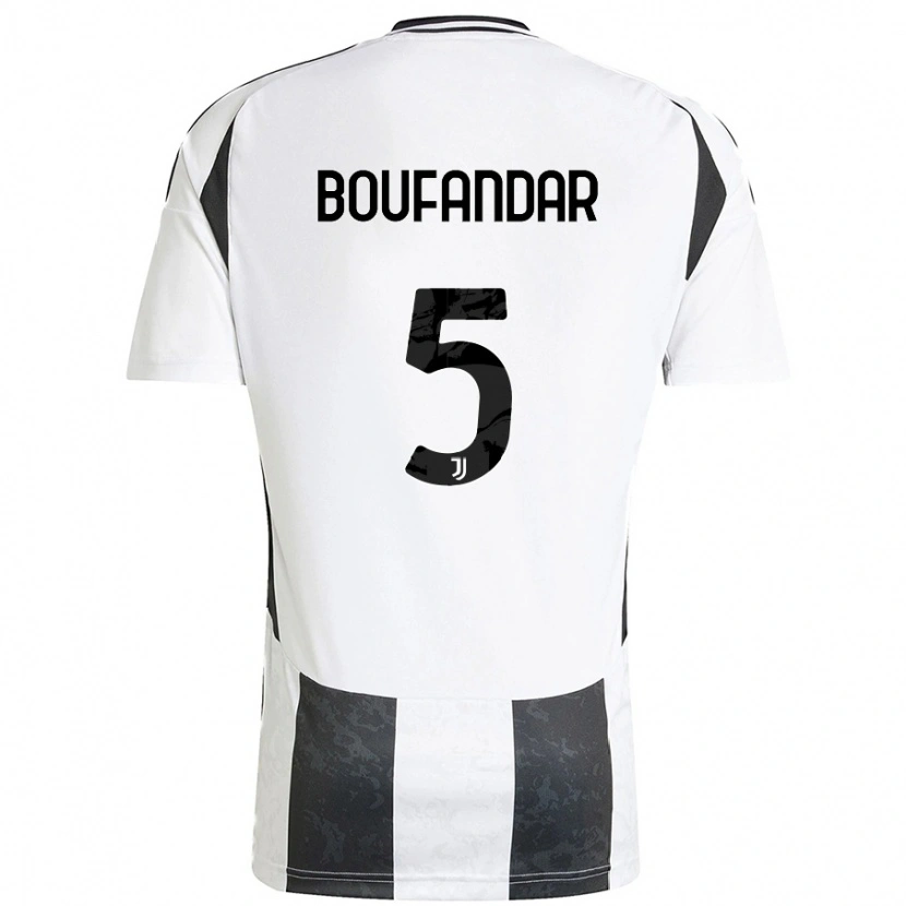 Danxen Bambino Maglia Adam Boufandar #5 Bianco Nero Kit Gara Home 2024/25 Maglietta