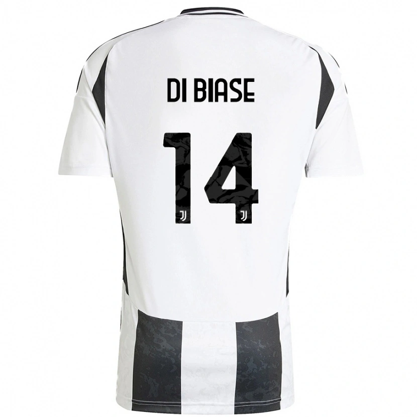 Danxen Bambino Maglia Gianmarco Di Biase #14 Bianco Nero Kit Gara Home 2024/25 Maglietta