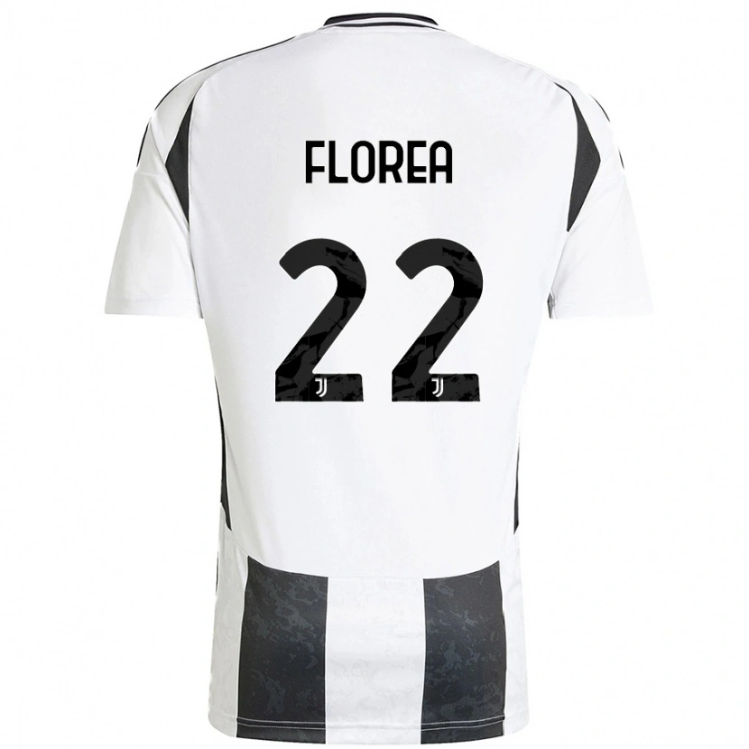 Danxen Bambino Maglia Andrei Florea #22 Bianco Nero Kit Gara Home 2024/25 Maglietta