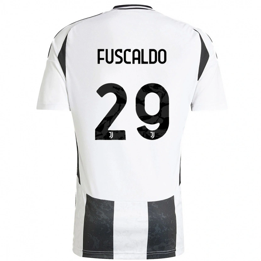 Danxen Bambino Maglia Matteo Fuscaldo #29 Bianco Nero Kit Gara Home 2024/25 Maglietta