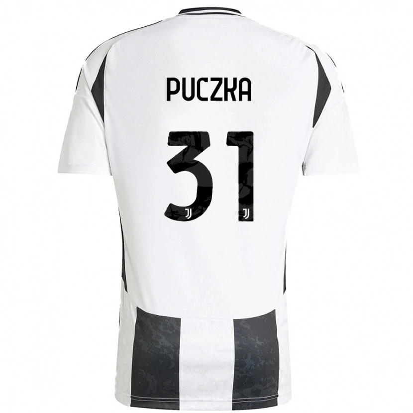 Danxen Bambino Maglia David Puczka #31 Bianco Nero Kit Gara Home 2024/25 Maglietta