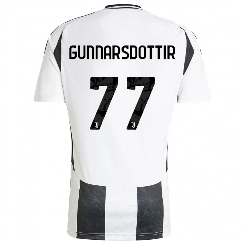 Danxen Bambino Maglia Sara Björk Gunnarsdóttir #77 Bianco Nero Kit Gara Home 2024/25 Maglietta