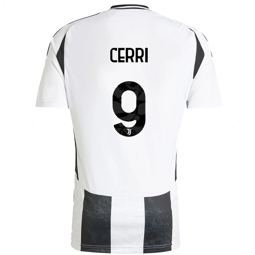 Danxen Bambino Maglia Leonardo Cerri #9 Bianco Nero Kit Gara Home 2024/25 Maglietta