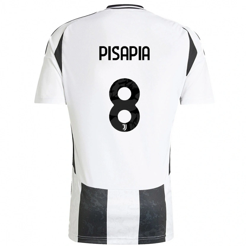 Danxen Bambino Maglia Luciano Pisapia #8 Bianco Nero Kit Gara Home 2024/25 Maglietta