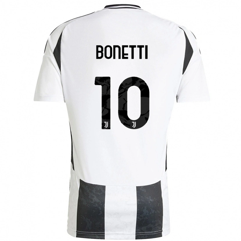 Danxen Bambino Maglia Andrea Bonetti #10 Bianco Nero Kit Gara Home 2024/25 Maglietta
