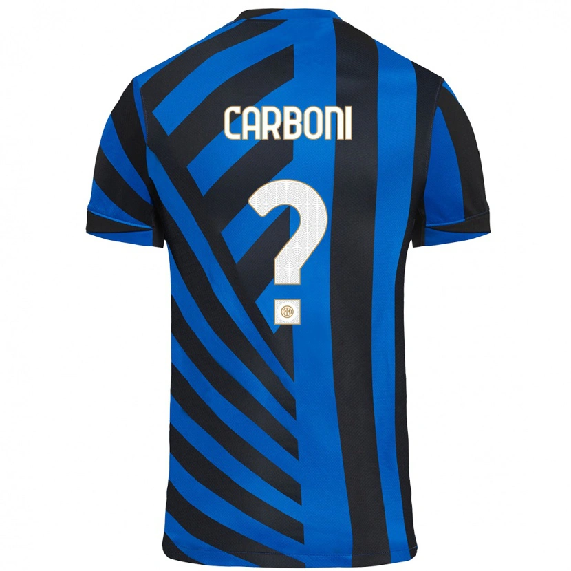 Danxen Bambino Maglia Franco Carboni #0 Blu Nero Kit Gara Home 2024/25 Maglietta