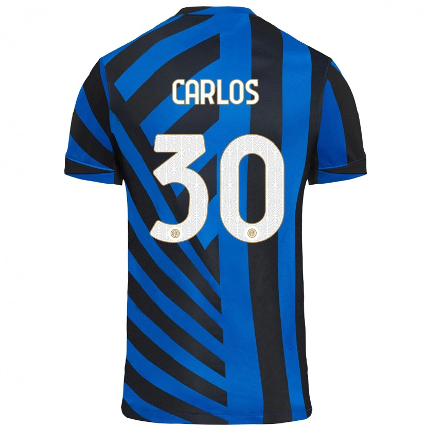 Danxen Bambino Maglia Carlos Augusto #30 Blu Nero Kit Gara Home 2024/25 Maglietta