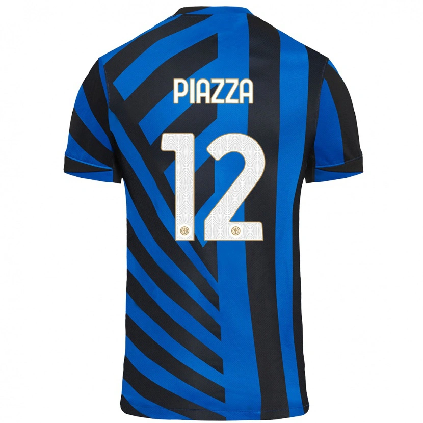 Danxen Bambino Maglia Alessia Piazza #12 Blu Nero Kit Gara Home 2024/25 Maglietta