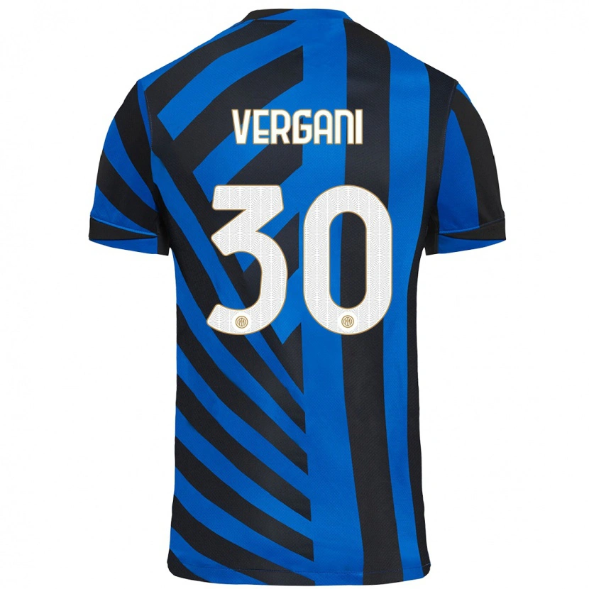 Danxen Bambino Maglia Bianca Vergani #30 Blu Nero Kit Gara Home 2024/25 Maglietta