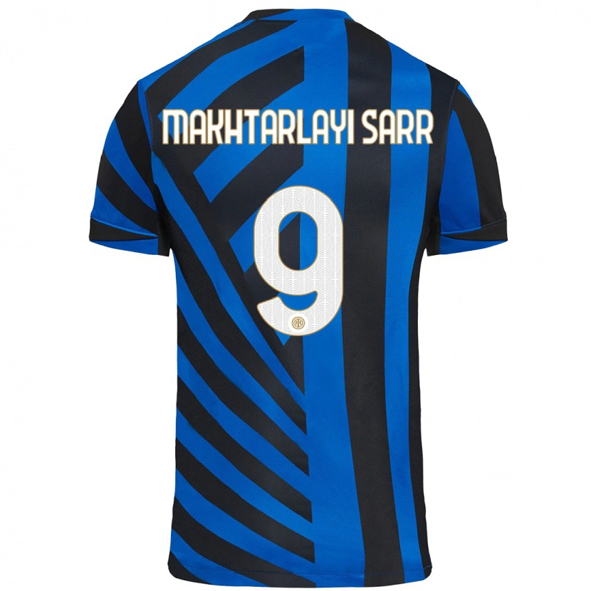 Danxen Bambino Maglia Amadou Makhtarlayi Sarr #9 Blu Nero Kit Gara Home 2024/25 Maglietta