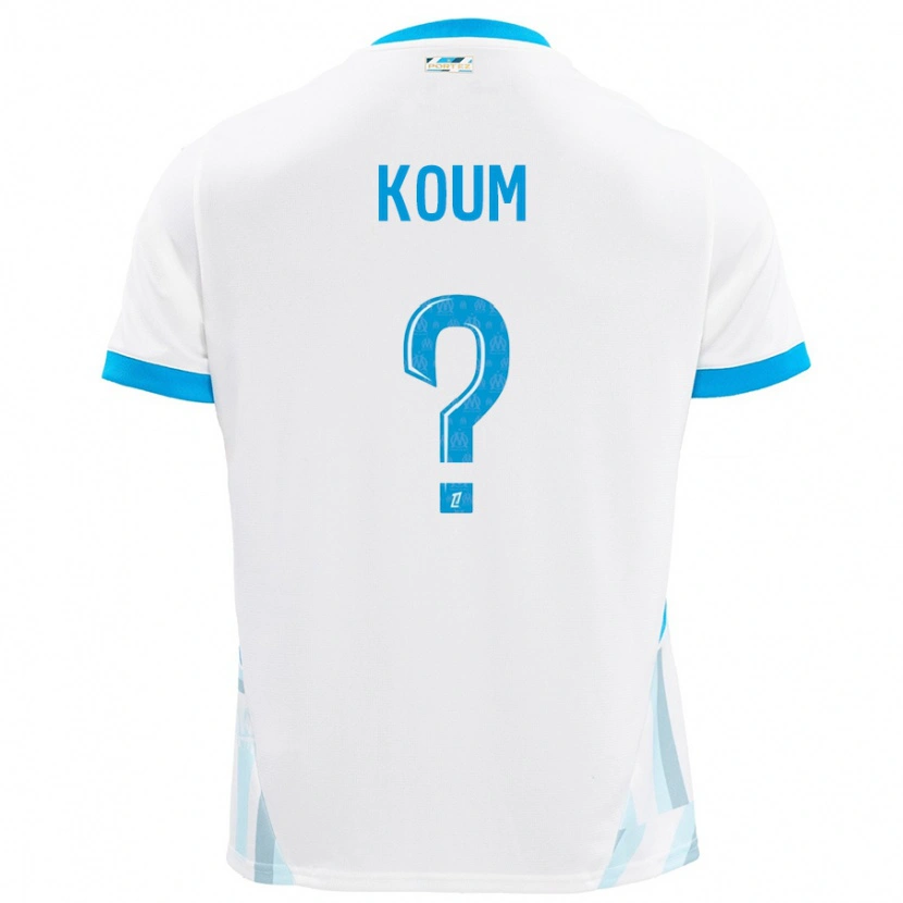 Danxen Bambino Maglia Alexi Koum #0 Bianco Azzurro Kit Gara Home 2024/25 Maglietta