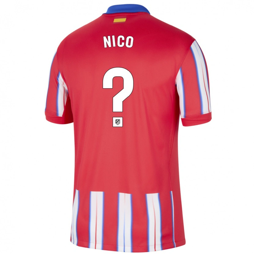 Danxen Bambino Maglia Nico Fernández #0 Rosso Bianco Blu Kit Gara Home 2024/25 Maglietta