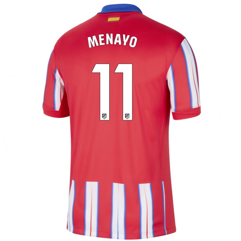 Danxen Bambino Maglia Carmen Menayo #11 Rosso Bianco Blu Kit Gara Home 2024/25 Maglietta