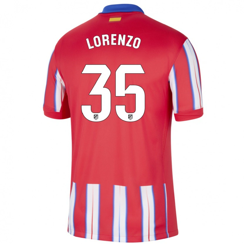 Danxen Bambino Maglia Diego Lorenzo #35 Rosso Bianco Blu Kit Gara Home 2024/25 Maglietta
